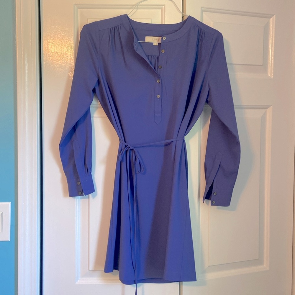 Ann Taylor Loft Purple Shift Dress, Size S